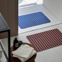 【一部予約商品】　mat-03099　ペンシルストライプ ブラウン ブルー 珪藻土 バスマット 40cm×60cm