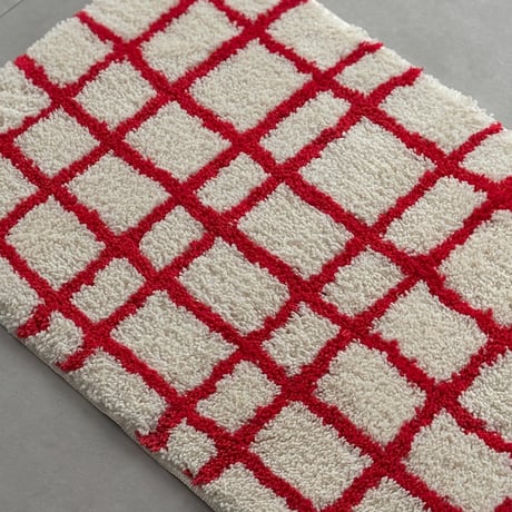 mat-03089　グリッドデザイン ラグ 50cm×80cm