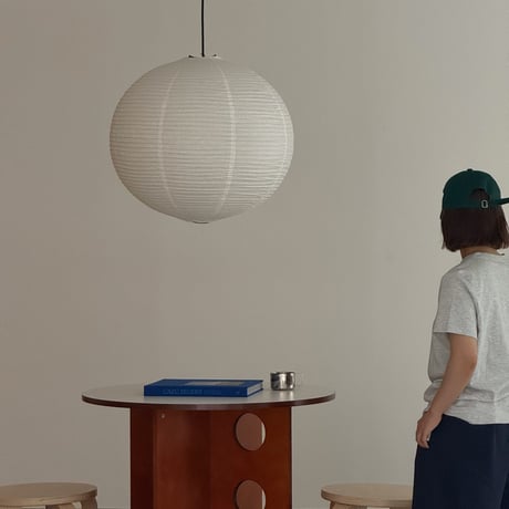 light-03384　ホワイト 細めピッチタイプ Rice Paper Shade Large 60cm 和紙 ペンダントライト