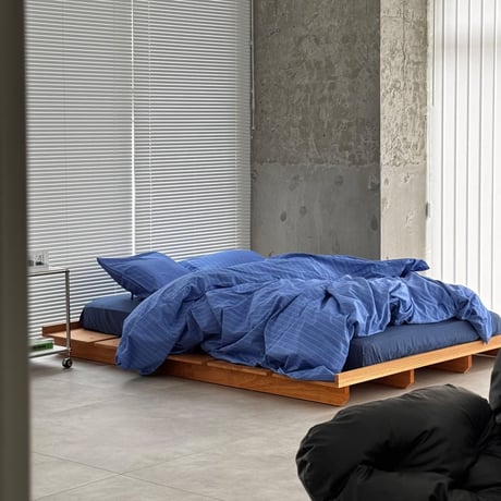 beddingsets-03095　blue ピンストライプ 布団カバーセット