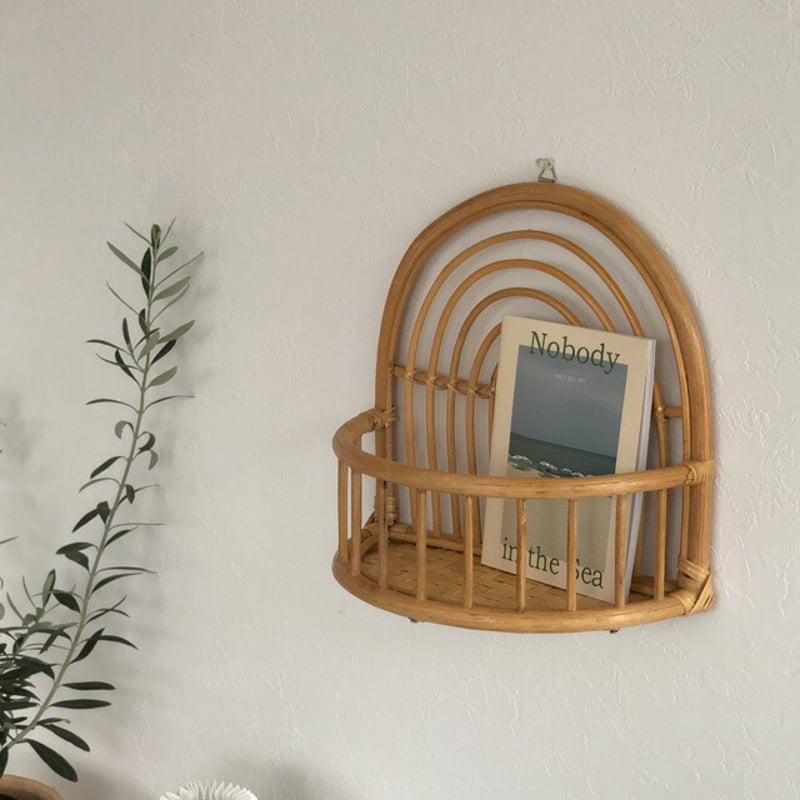 ラタン アーチ型 ビンテージ シェルフ 3段 高さ140cm 【公式通販】