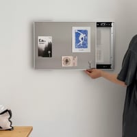 poster-03172　【スイッチ隠し】横型 スライド式 ステンレス マグネットボード