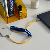 iphone-03027　バイカラー USBコイルケーブル充電コード