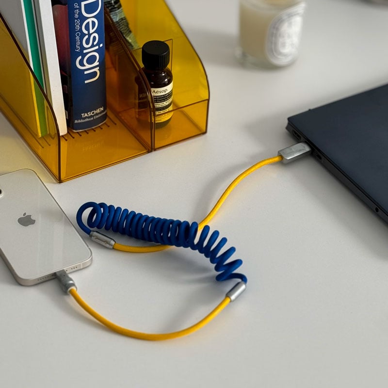 iphone-03027 バイカラー USBコイルケーブル充電コード | ART OF iphone-03027 バイカラー USBコイルケーブル充電コード | ART OF