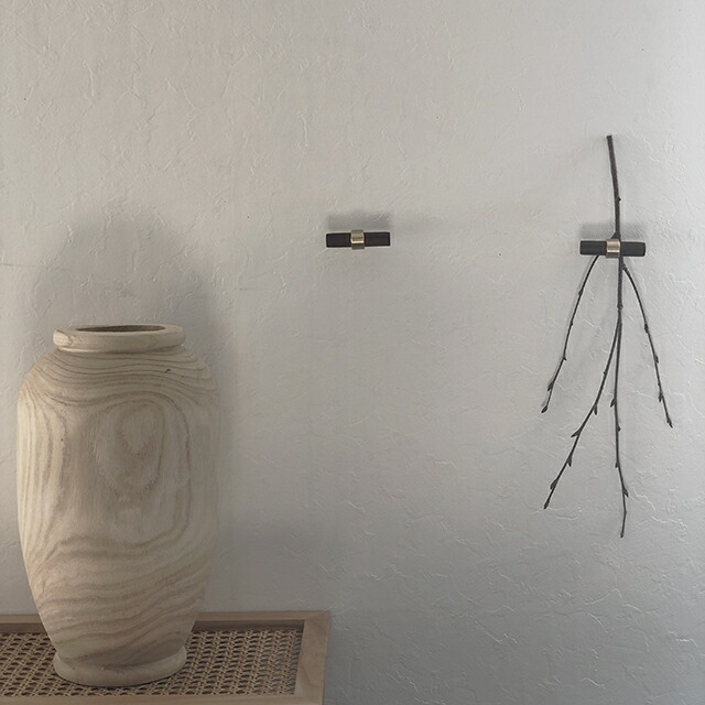 wall-03029 ウォールナット×真鍮ブラス フック | ART OF BLACK