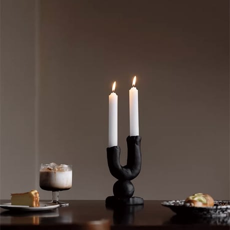 candle-03121　クレイ ツインキャンドルスタンド