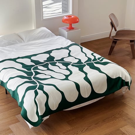 bedthrow-03001　Seaweed リバーシブル ベッドスロー ブランケット 130×180