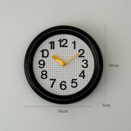 clock-03102　カラー針 グリッドパターン ラウンド ウォールクロック 掛け時計 静音