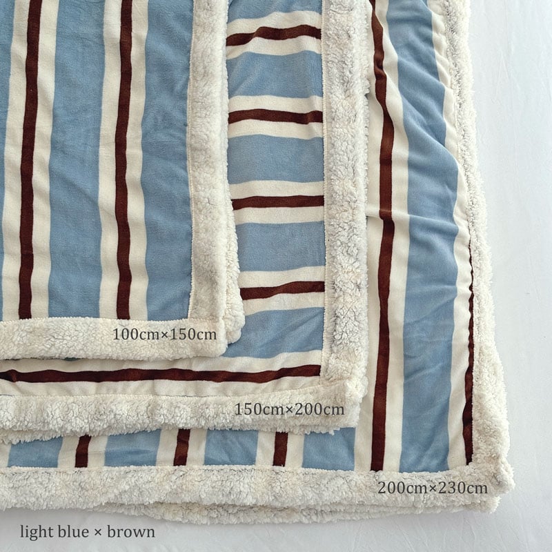 布団・毛布 ISA blanket-03052 シックシンストライプ ボア