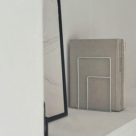 bookend-03019　 square line アイアン ブックスタンド 2個セット