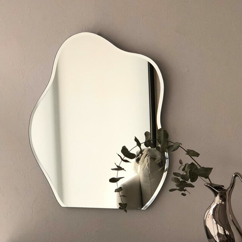 mirror-03059 フレームレス ニュアンスミラー 壁掛け 置き型 46cm×55cm