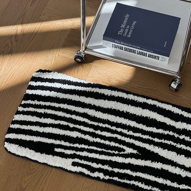 rug-03083 zebra モノトーン ラグ 40cm×70cm / 70cm×100c