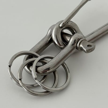keyring-03004　ステンレス製 スナップフック × ストレートシャックル キーリング