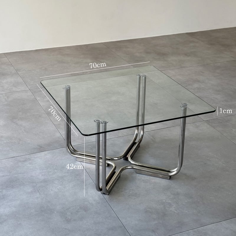 table-03211 2way スクエア ガラス天板 コーヒーテーブル 70