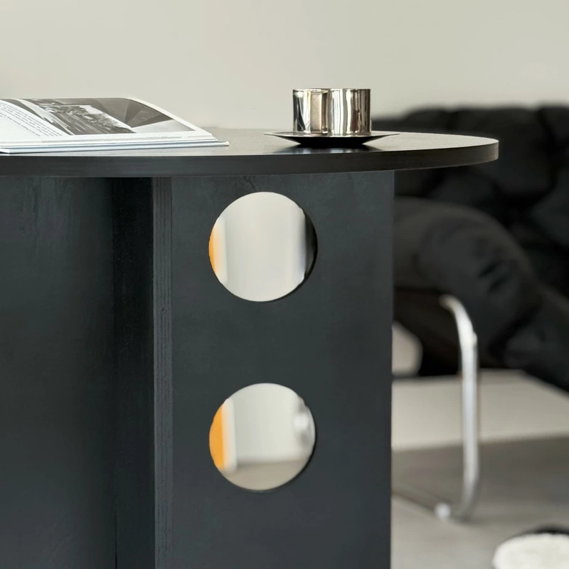table-03190 ブラック ホールレッグ ラウンドテーブル 80cm | ART OF