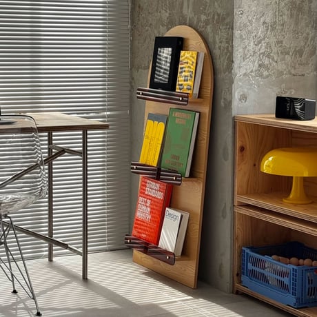 予約販売8月下旬～9月上旬頃発送予定　rack-03105　アーチデザイン 立て掛け マガジンシェルフ H120cm