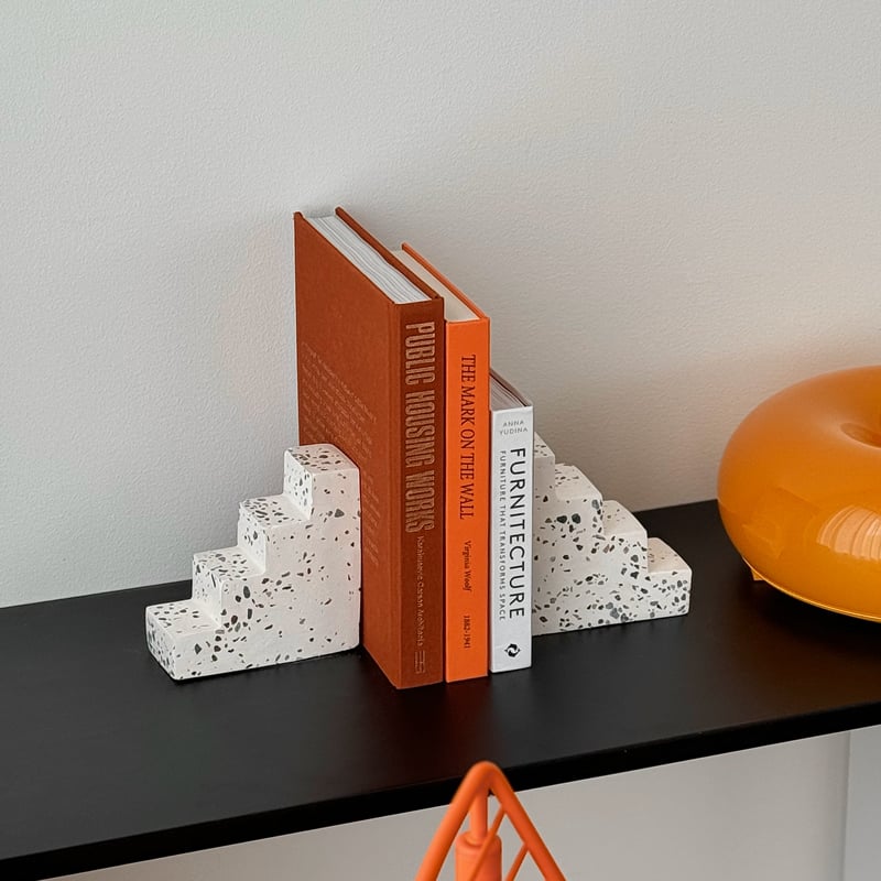 bookend-03007 テラゾー ブックエンド Step 1個売り | ART OF BLACK