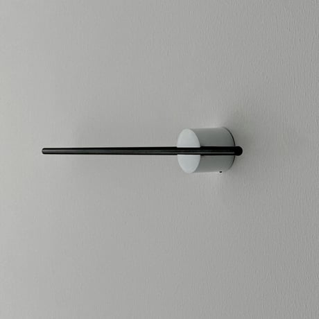 wall-03089　ブラックバー×ホワイト支柱 スライド ライン タオルハンガー 40cm / 50cm