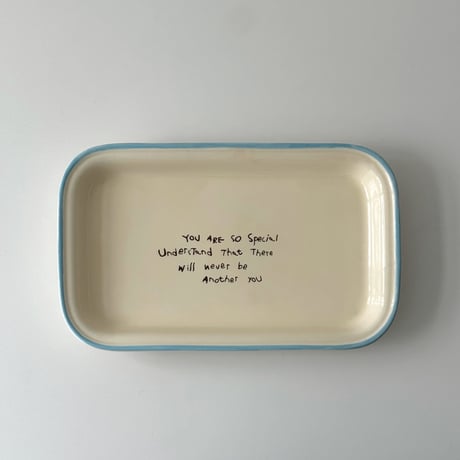 plate-03115　セラミック メッセージ入り ラインプレート
