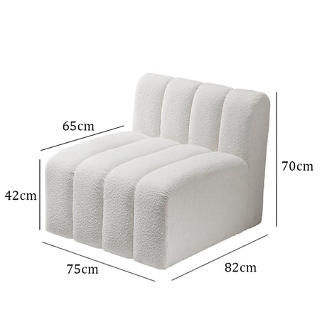 sofa-03003　受注販売　ブークレ モジュールソファ オフホワイト W75cm