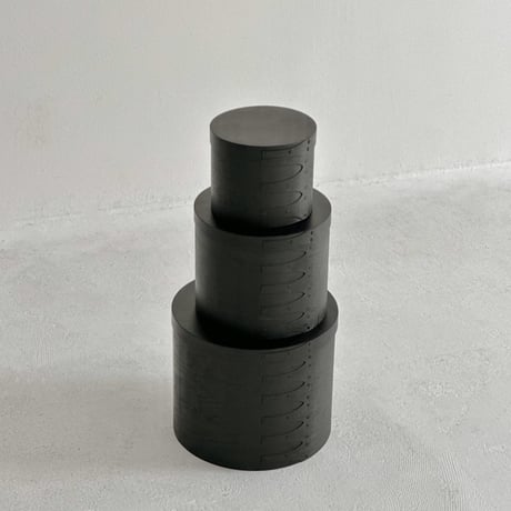 予約販売7月中旬～7月下旬頃発送予定 　box-03051　大中小3個セット 天然木 ラウンド SHAKER BOX シェーカーボックス ブラック