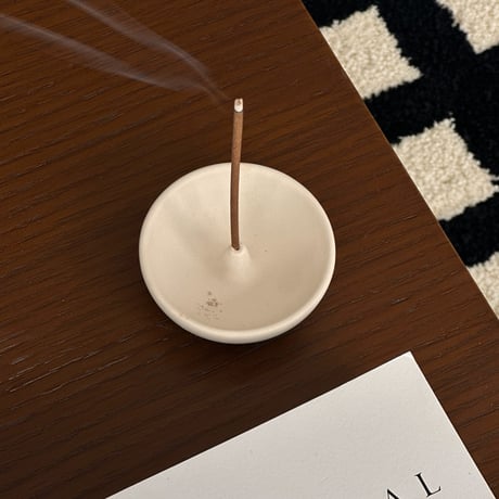 incenseholder-03080　round セラミック インセンスホルダー お香立て
