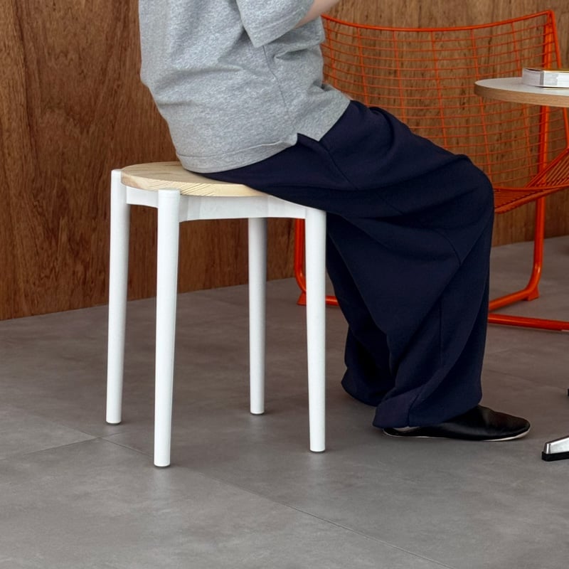 stool-03055 天然木座面 カラーレッグズ ラウンドスツール | ART