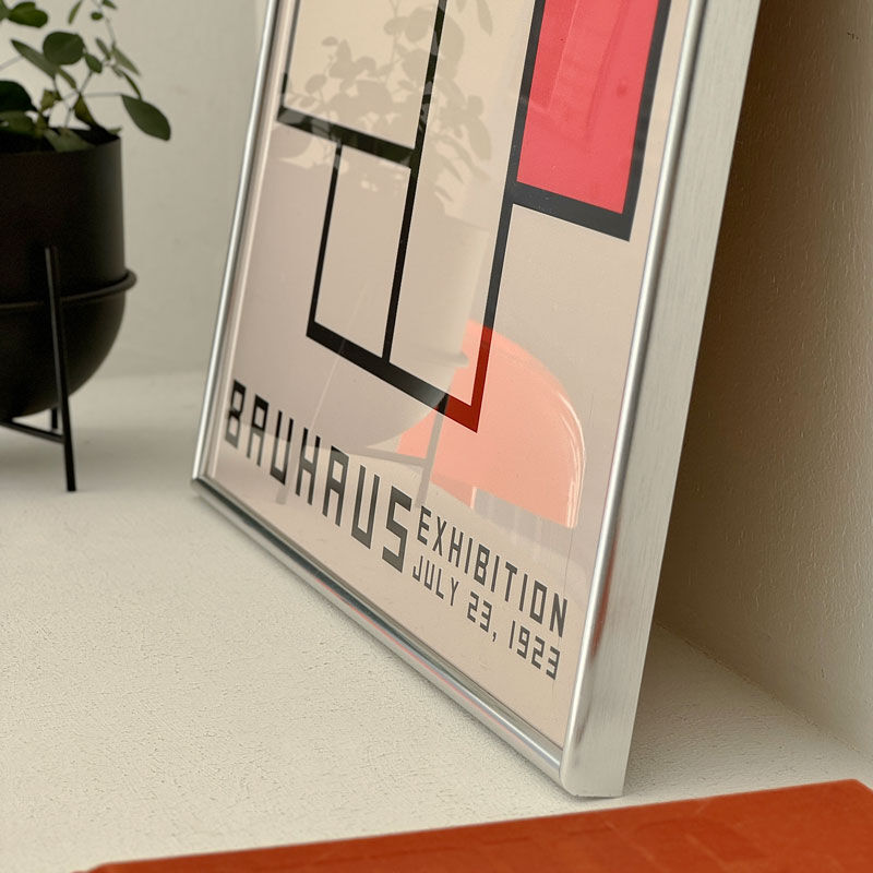 poster-03078 BAUHAUS ボックスデザイン シルバーフレーム poster-03078 BAUHAUS ボックスデザイン シルバーフレーム