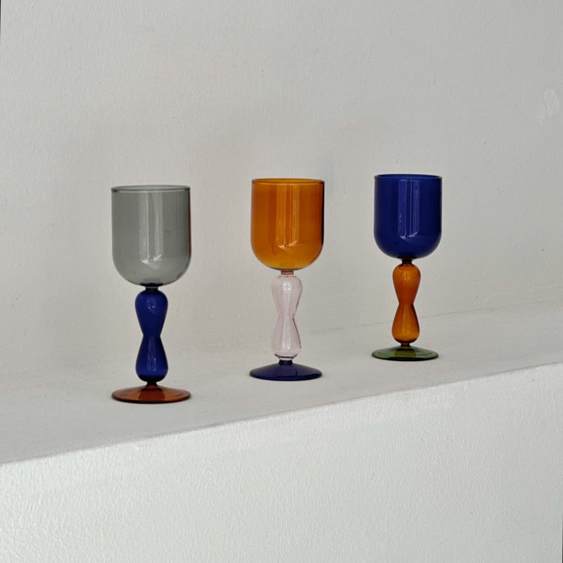 objet-03099 カラーガラス ゴブレット グラスオブジェ | ART OF BLACK