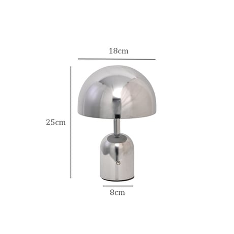 light-03140　USB シルバー マッシュルーム テーブルランプ LED