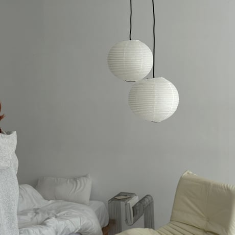 light-03370　ホワイト Rice Paper Shade Medium 30cm 和紙 ペンダントライト