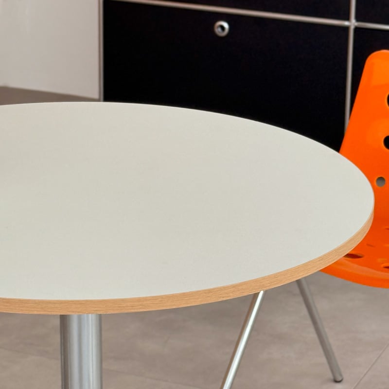 table-03181 昇降式 ラウンドテーブル ホワイト 直径80cm | ART
