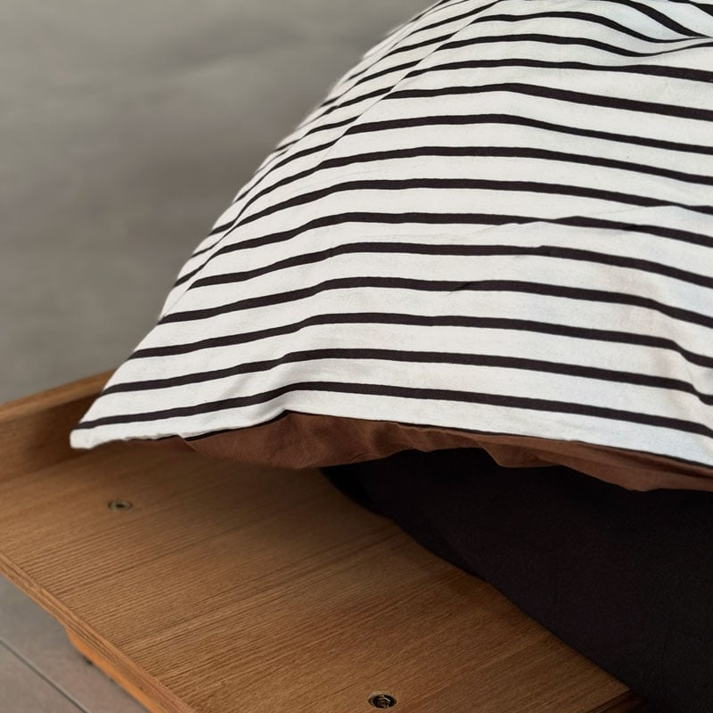beddingsets-03127 stripe×black×brown リバーシブルストライ
