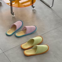 slipper-03007　カラーパイピング ルームシューズ スリッパ　2足セット