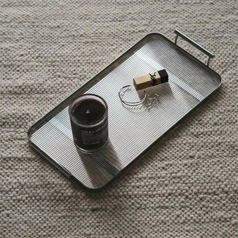 tray-03137 シルバーフレームハンドル クリアトレイ | ART OF BLACK