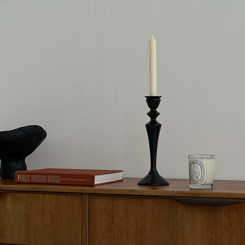 candle-03112 ウッド キャンドルスタンド ブラック 3種 | ART OF BLACK