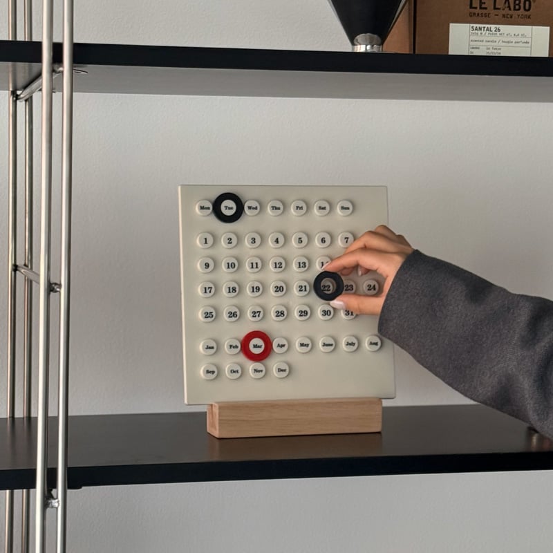  Manカレンダー calendar-03032 卓上 リング 万年カレンダー 20cm | ART OF BLACK