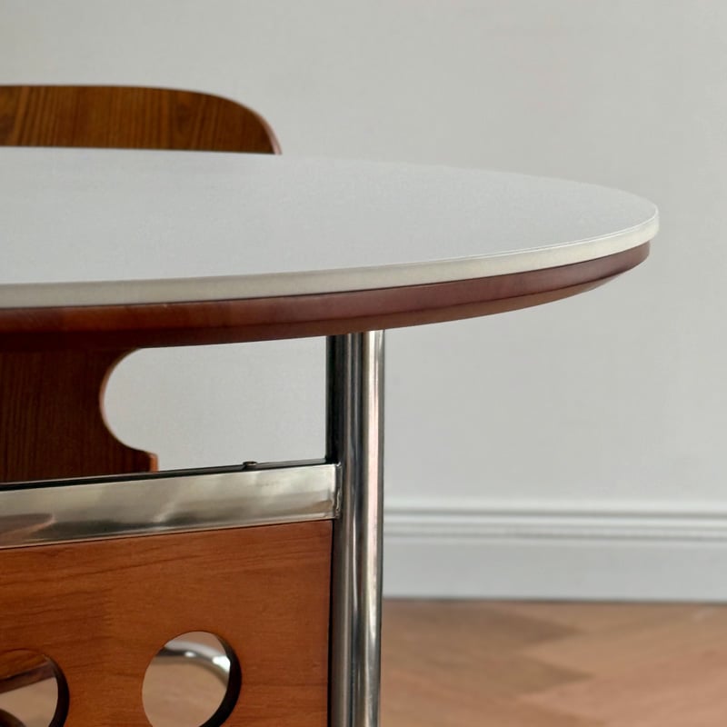 table-03212 受注販売 折り畳み オーバル天板 ホールレッグ ダイニング