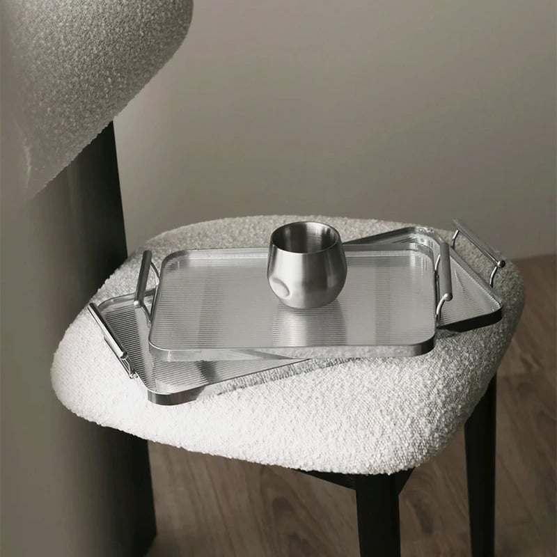 tray-03137 シルバーフレームハンドル クリアトレイ | ART OF BLACK