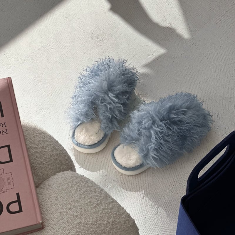 slipper-03005 チベットラム エコファー ルームシューズ スリッパ