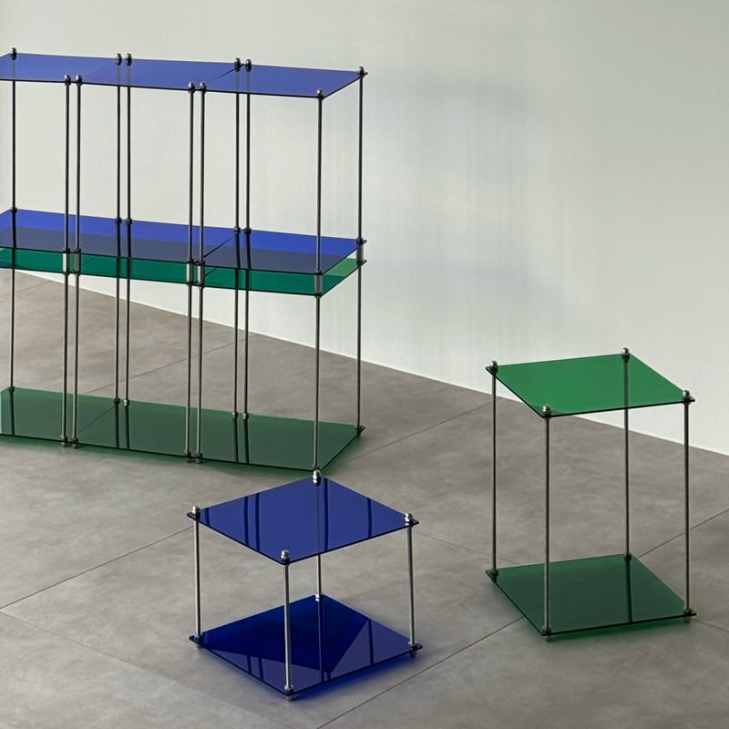 アクリル製 モジュラーシェルフ 連結ラックmimi rack-03092 カラーアクリル スクエア型 モジュールシェルフ | ART OF BLACK