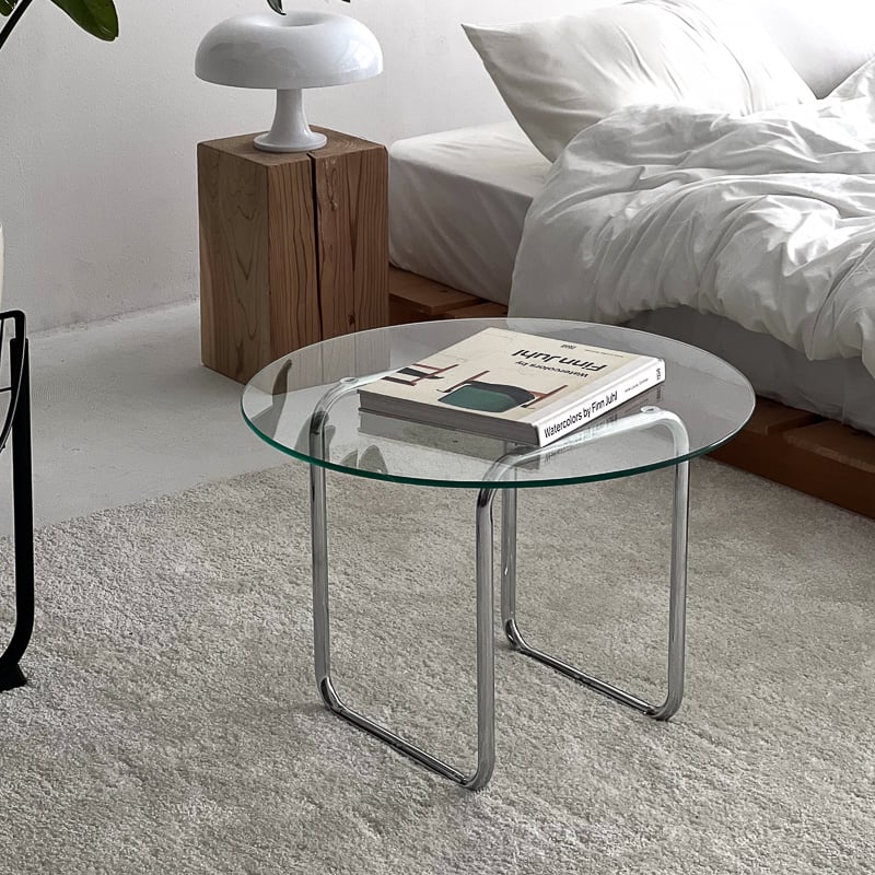 ART OF BLACK ラウンドガラス コーヒーテーブル 60cm table-03167 ラウンドガラス リビングテーブル 60cm | ART OF BLACK