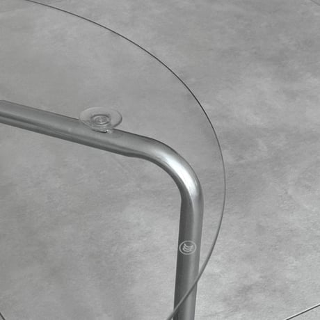 table-03150　ラウンドガラス コーヒーテーブル 60cm
