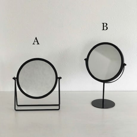 mirror-03074  Black ラウンド 卓上ミラー
