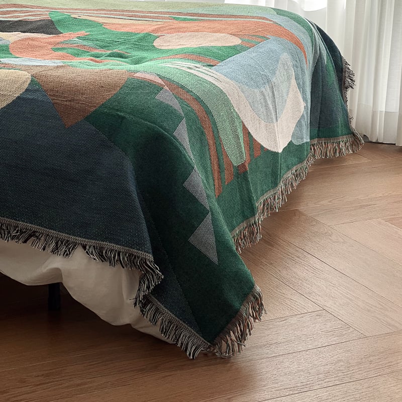 bedthrow-03004 calm forest ベッドスロー 130×180 | ART