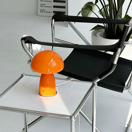 light-03243　USB カラーガラス マッシュルーム テーブルランプ LED