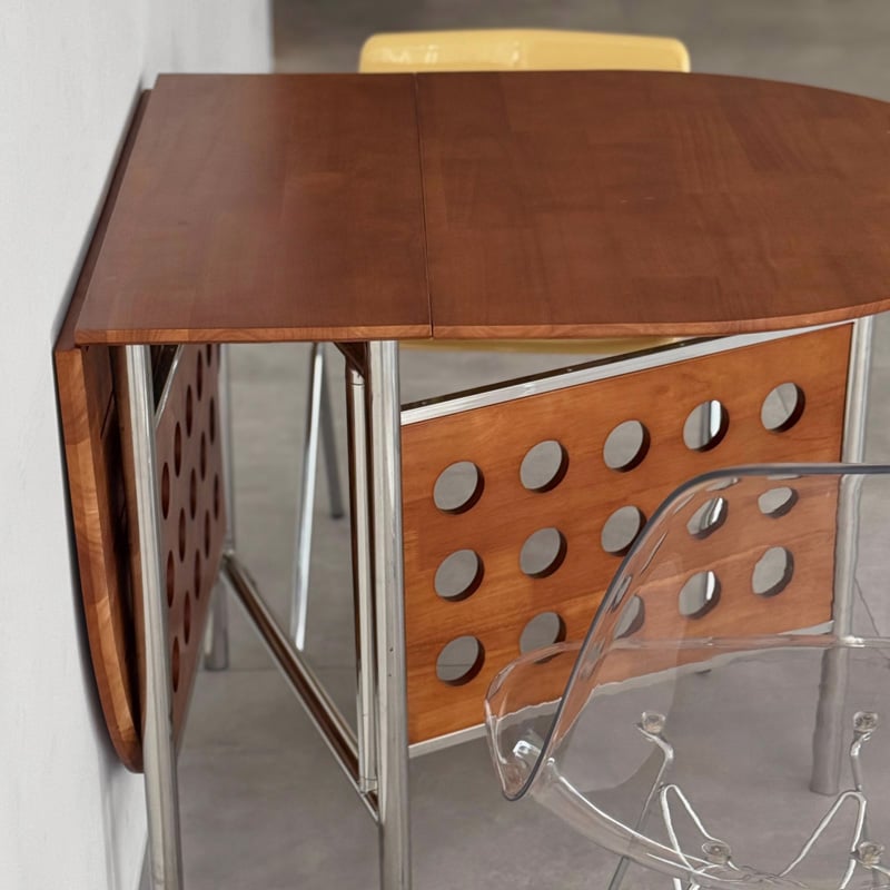 table-03213 受注販売 折り畳み オーバル天板 ホールレッグ ダイニング