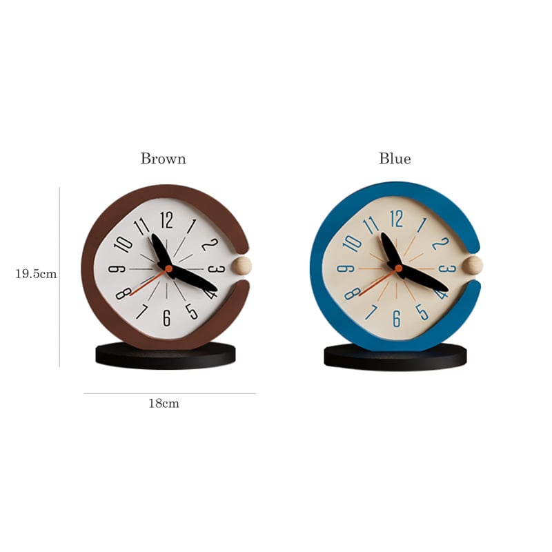 clock-03114 Brown / Blue ニュアンスデザイン テーブルクロック 置き時