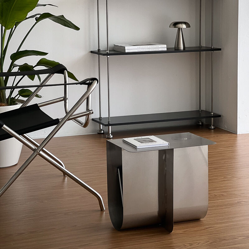 ステンレス スクエア サイドテーブル スツール 【ART OF BLACK】