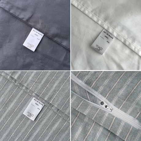 beddingsets-03119　gray×white ストライプ 洗いざらし コットン 布団カバーセット